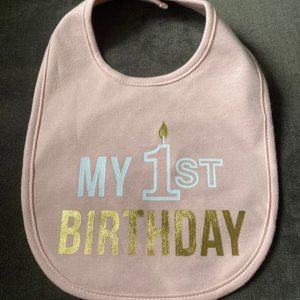 Baby Girl 1st birthday Bib